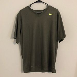 Nike Army Green V-Neck T-Shirt
